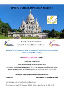 Rallye Montmartre et son histoire à Paris (75) organisé par la Cordée Francilienne.