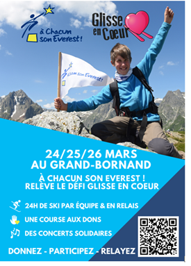 Le Dauphiné Libéré : Glisse en Coeur vise 884 900 euros de dons, altitude de l'Everest