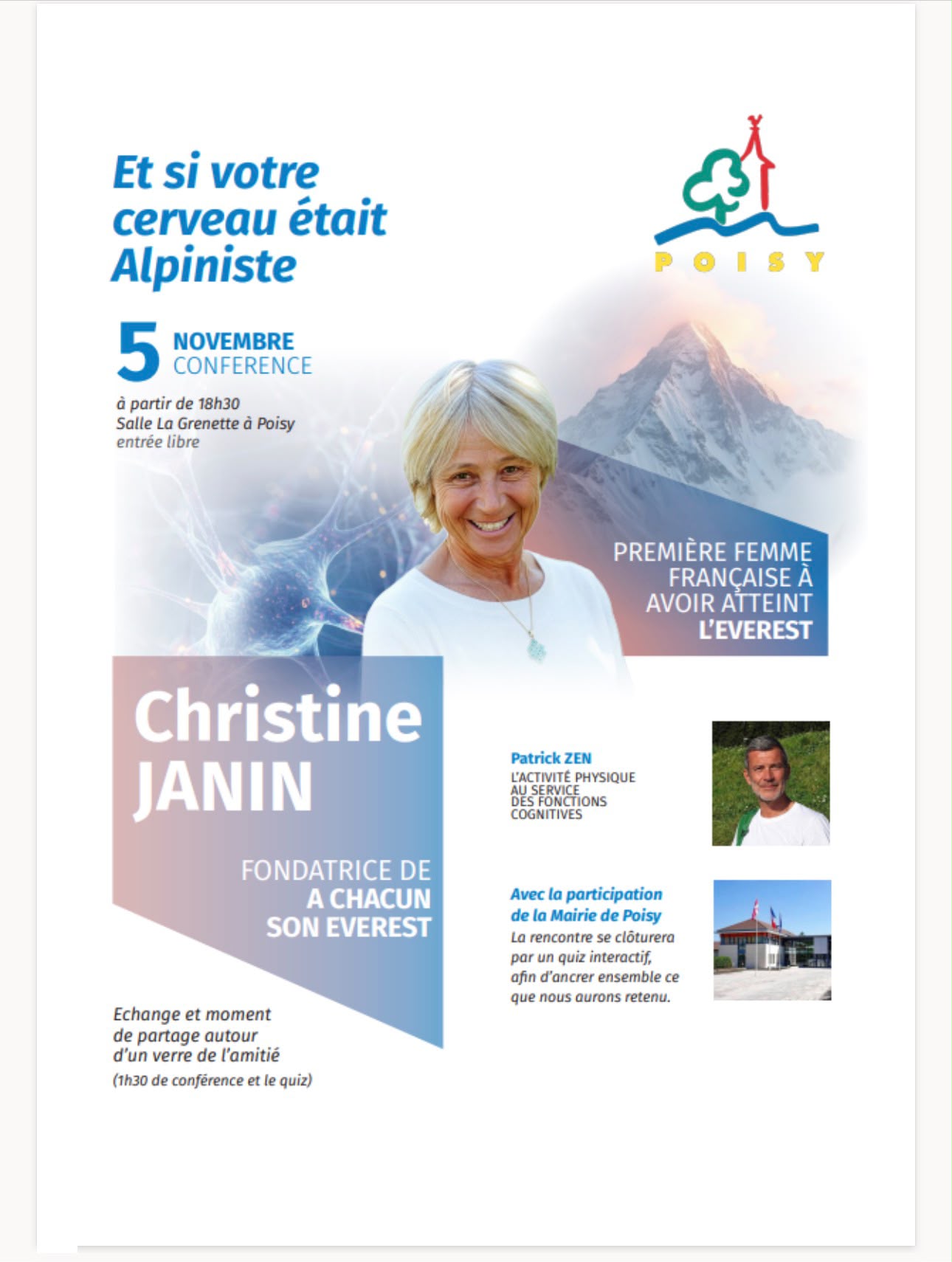 Conférence de Christine Janin "Et si votre cerveau était Alpiniste ?" 