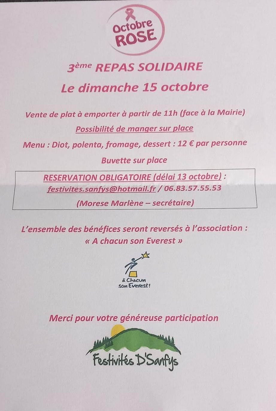 3ème repas solidaire des Festivités D'Sanfys