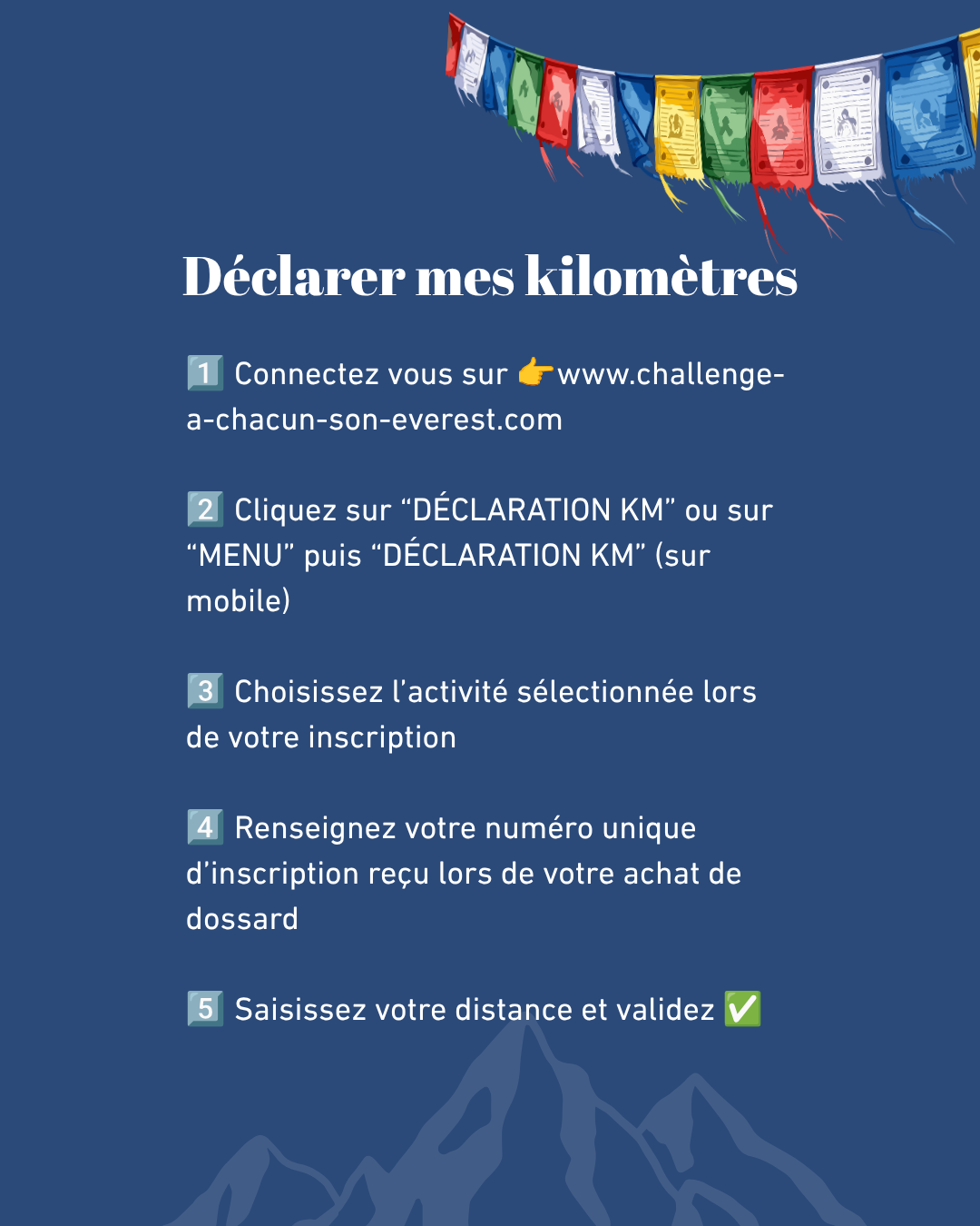 Challenge A Chacun son Everest ! comment déclarer mes kilomètres ? 