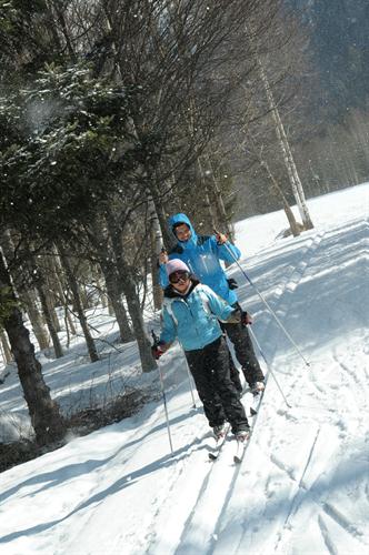 Chanella et Khamel filant sous les flocons alpins !