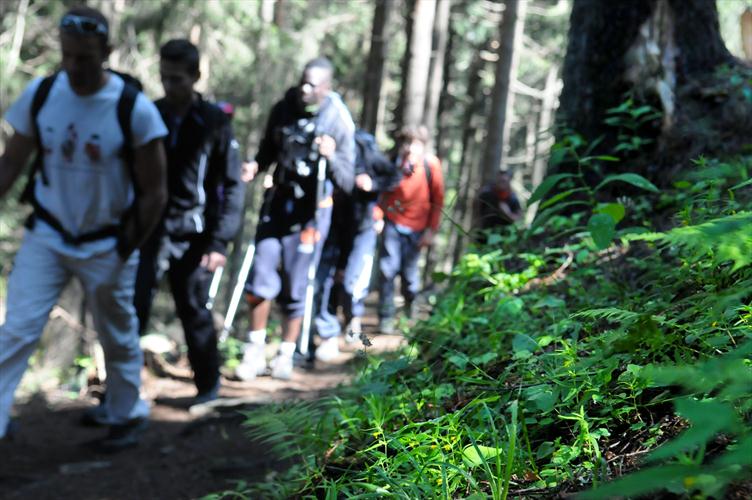 Petite fraîcheur bien agréable pour compenser les efforts sur le sentier boisé !