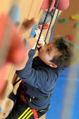 Erwan aux prises avec une 5b !