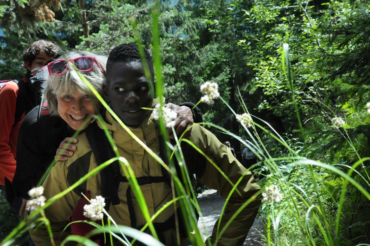 Deux compagnons de cordée réunis en leur vert décor, Christine et Olivier !
