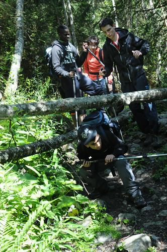 La cordée "face nord" aux prises avec les nombreux obstacles qui se dressent devant elle ! (Christophe, Simon, Olivier et Théophile)