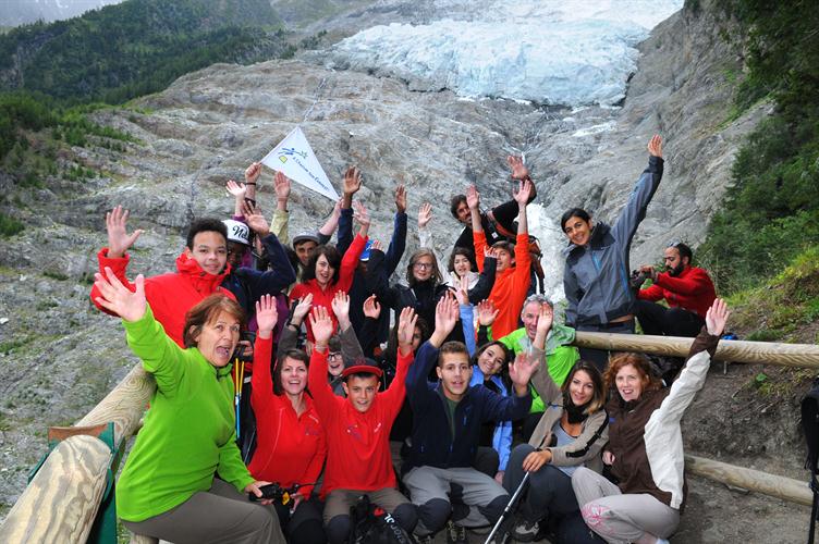 Enfin arrivés sous le géant de glace ! Spectacle grandiose !!!