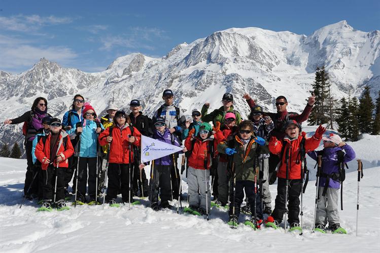 On part aux Houches, pour une randonnée en raquettes dans la neige!