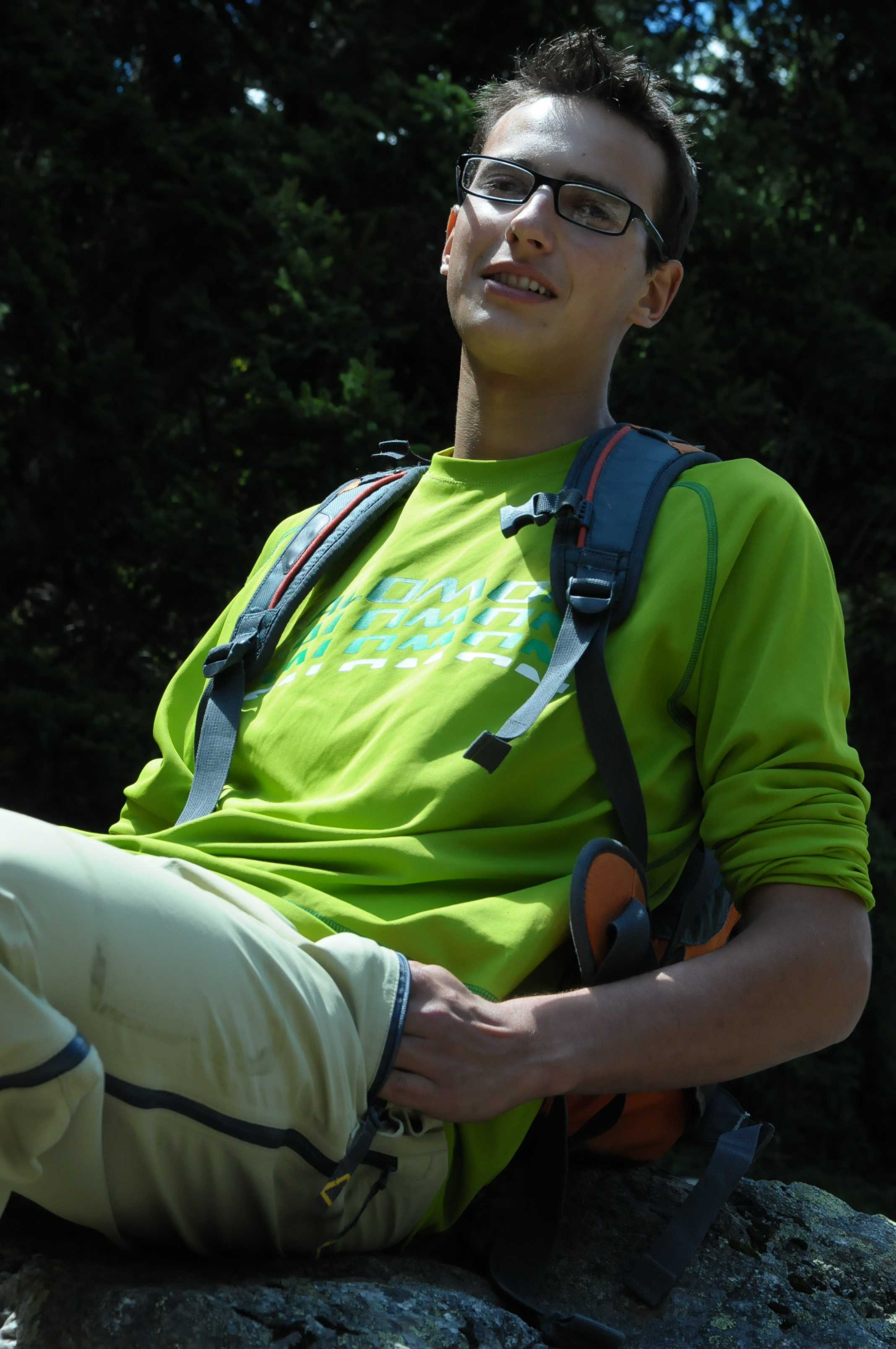 Florian, en pause admirative ! Devant lui, les Drus et l