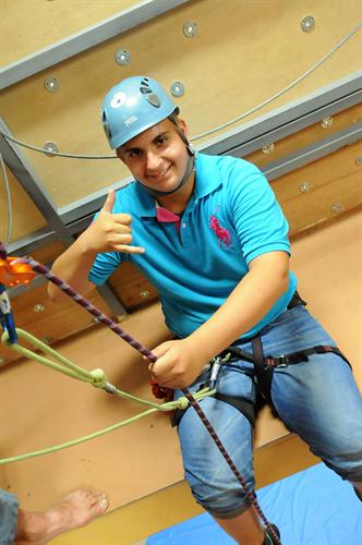 Nico en toute décontraction avant son 1er grand saut !