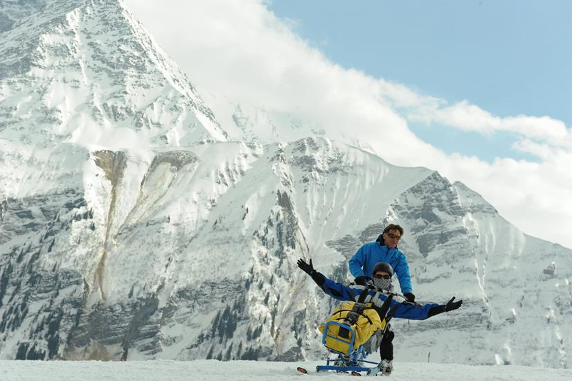 Décor grandiose pour nos exploits: le massif du Mont-blanc !