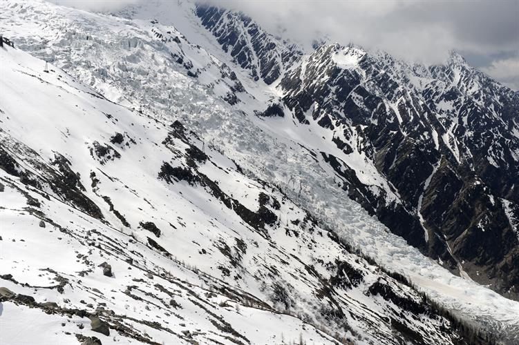 Le glacier des Bossons vient nous dire un petit bonjour!