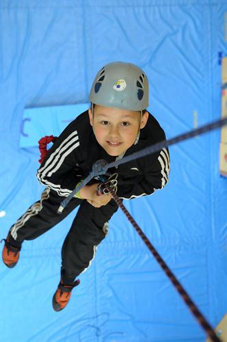 Corentin en grand champion de la montagne durant son rappel !