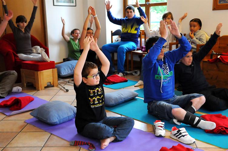 Pour parachever cette journée, petite séance collective de yoga !