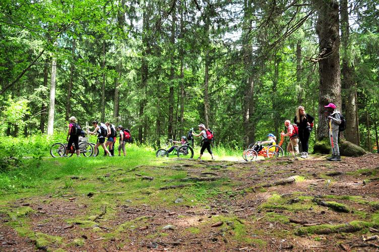 Toute la bande énergique et disciplinée dans le bois du Bouchet !