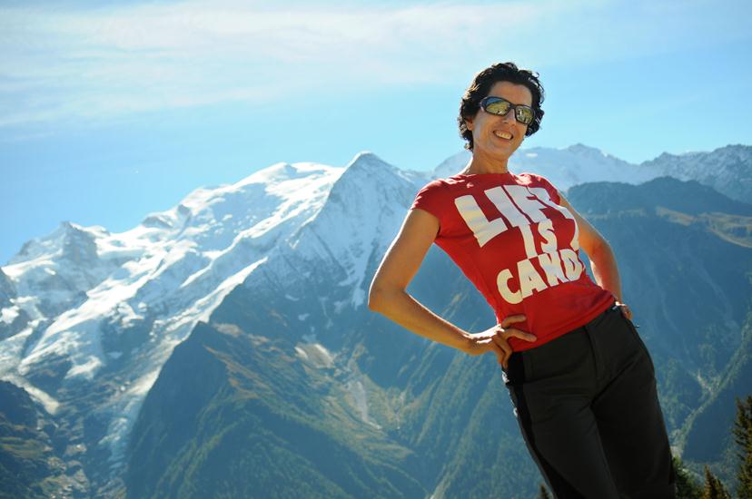 Claude en version cool devant les cimes chamoniardes !