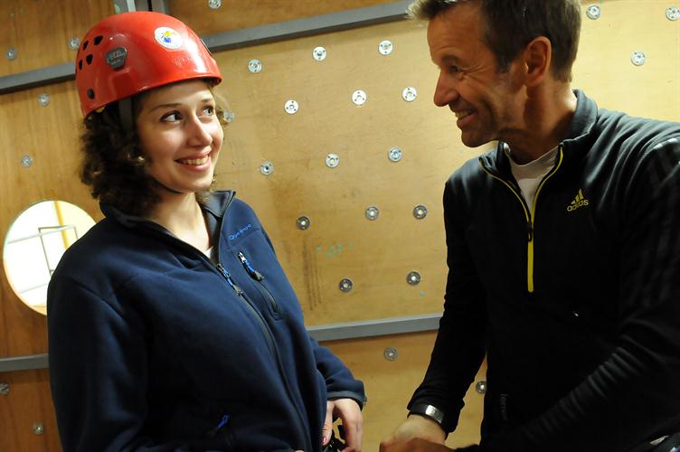 Petit regard complice entre la descendeuse et son assureur :)) (Barbara et Pierre)