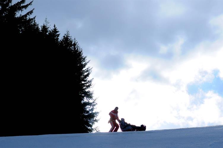 Fin de journée ! On quitte ces belles pistes pour rentrer au châlet !