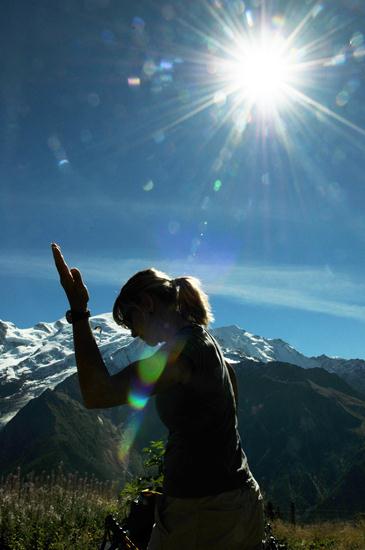 Sans oublier le salut au soleil pour conclure notre ascension ! :))