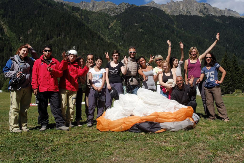Sommet riche en émotions aujourd’hui avec un vol en parapente !