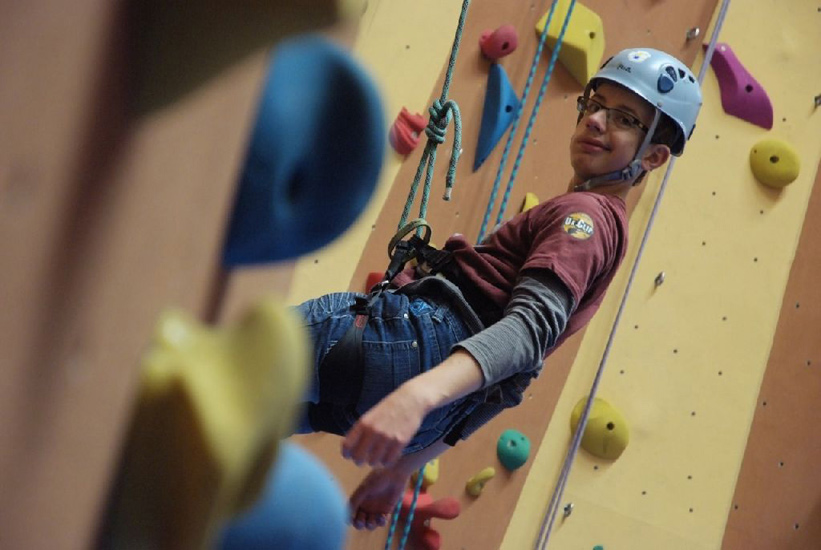 Première descente avec le sourire pour Jérémy !