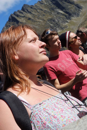 Premiers regards sur le paysage d’Emilie, en écoutant les explications de notre guide.
