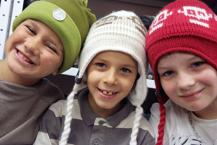 C’est parce qu’on n’est pas loin de l’Italie que vous avez choisi ces couleurs de bonnets ? (Adrien, Clément et Lucas).