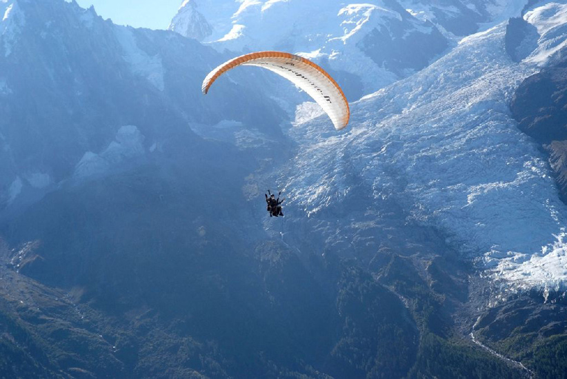 Une vue imprenable sur le glacier des Bossons…