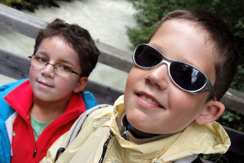C’est parti pour la promenade d’adaptation dans la forêt chamoniarde ! (Maxime et Alexis).