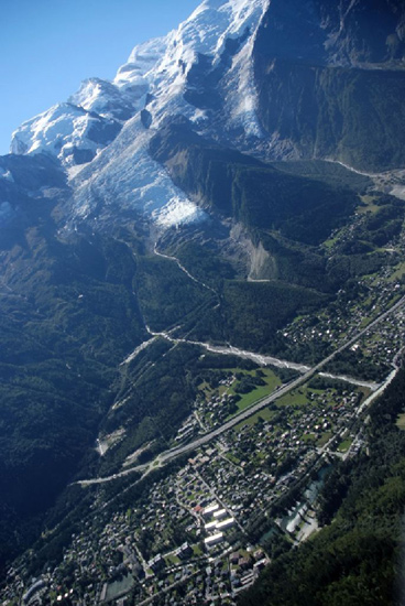 Quelle belle vue sur Chamonix lors de ce vol !!!