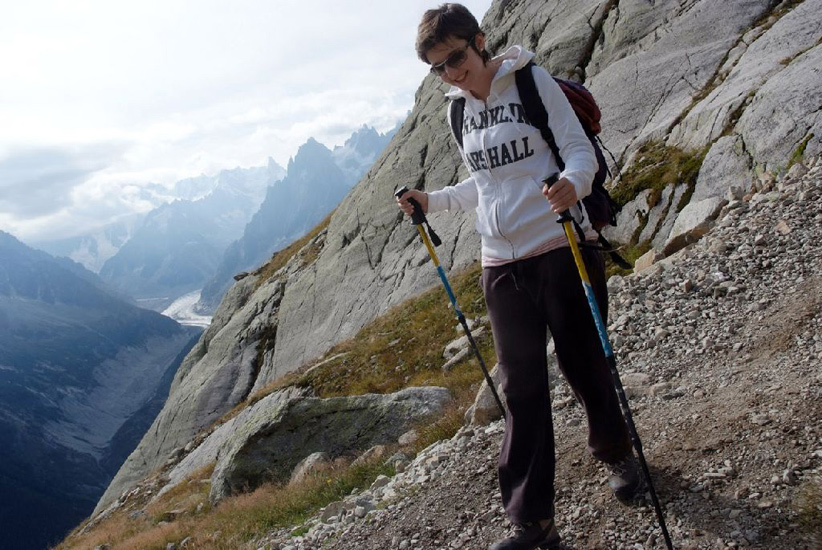 Lucile peut voir la Mer de Glace au loin !