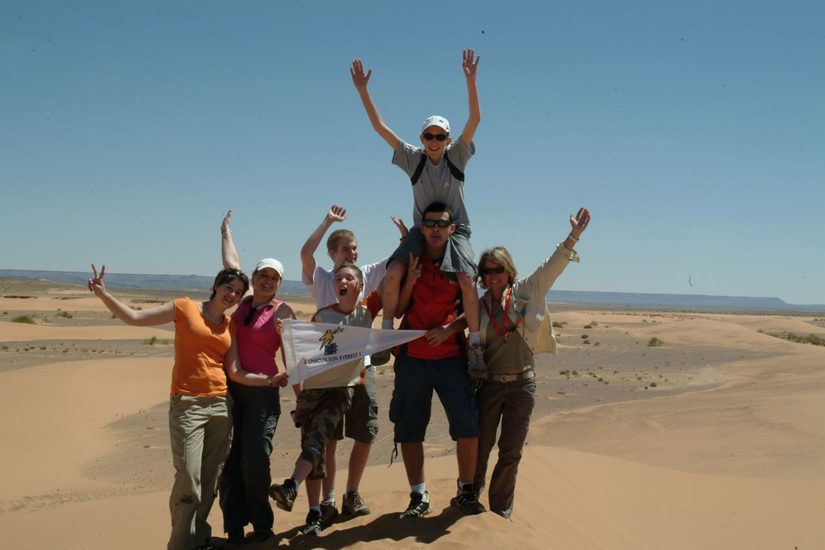 Le groupe en haut des dunes