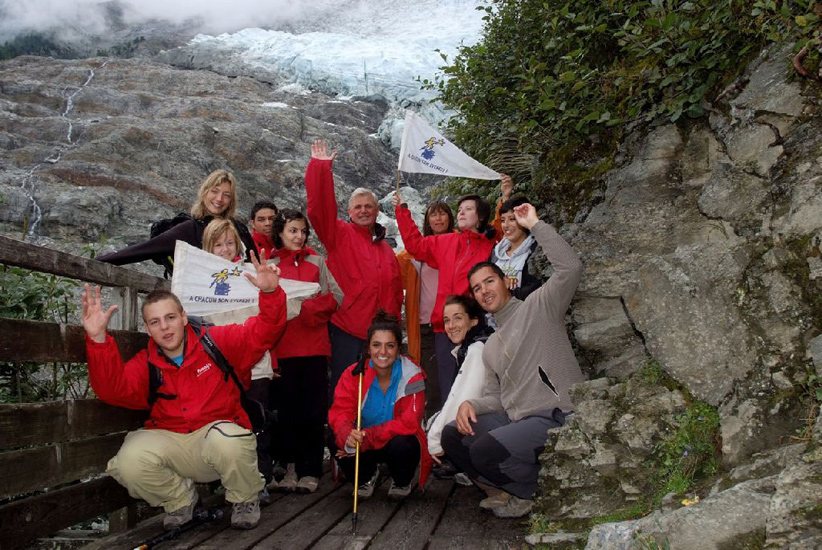 On est tous là au pied du glacier !