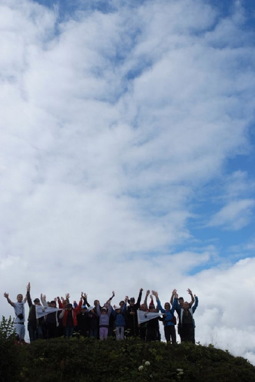 Petite réunion en plein ciel avant de nous jeter vers notre sommet !
