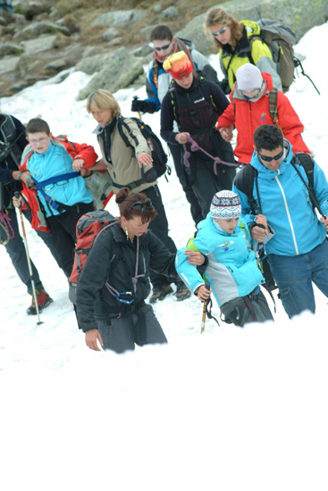 Partis du plan de l’aiguille, nous nous regroupons tous pour entamer notre défi !