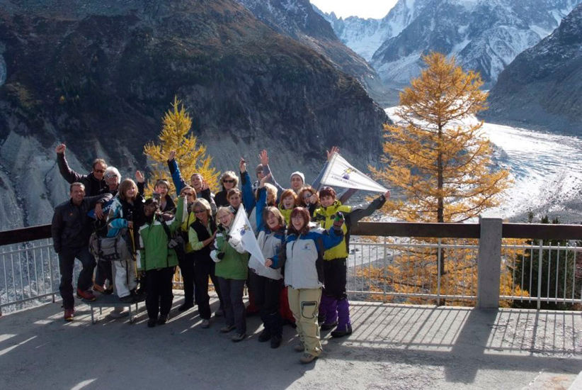 Réunion au sommet, en surplomb du glacier géant…