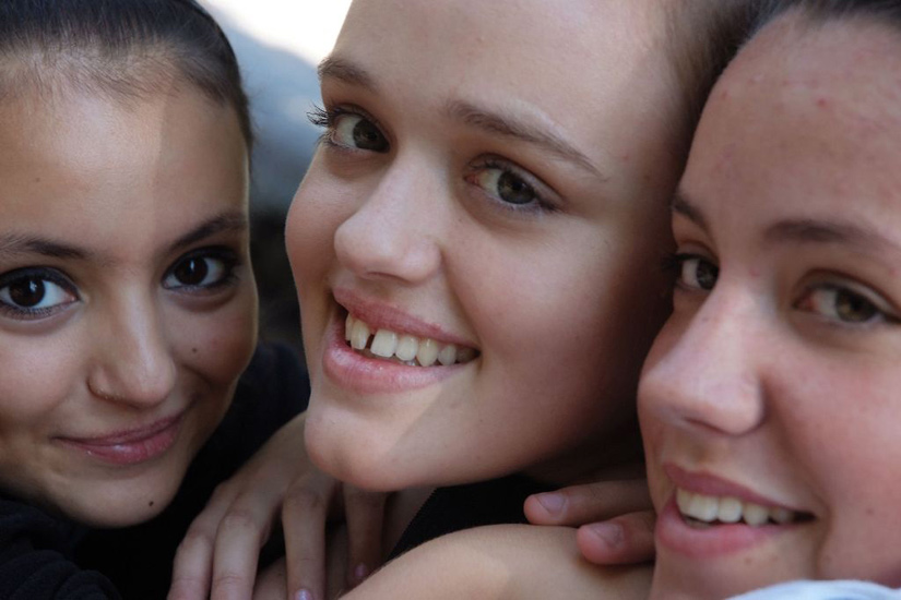 Trois belles de parois : Manon, Marie-Alice et  Vanina.