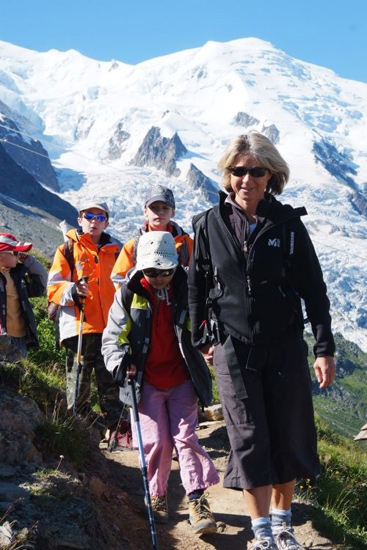 Emmenés par Christine, nous laissons derrière nous le Goûter et le Mt Blanc !