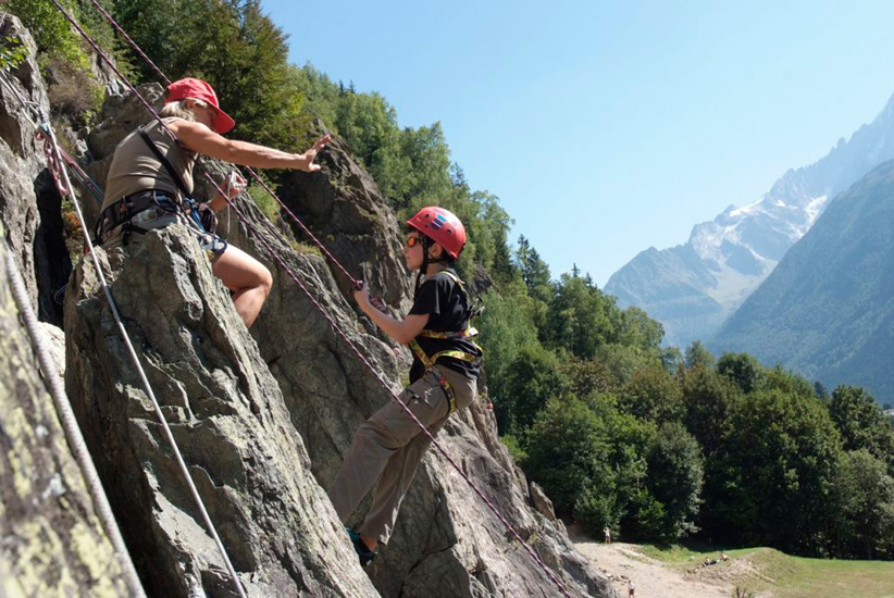 Leçon de descente avec comme élève Victor et comme professeur Christine !