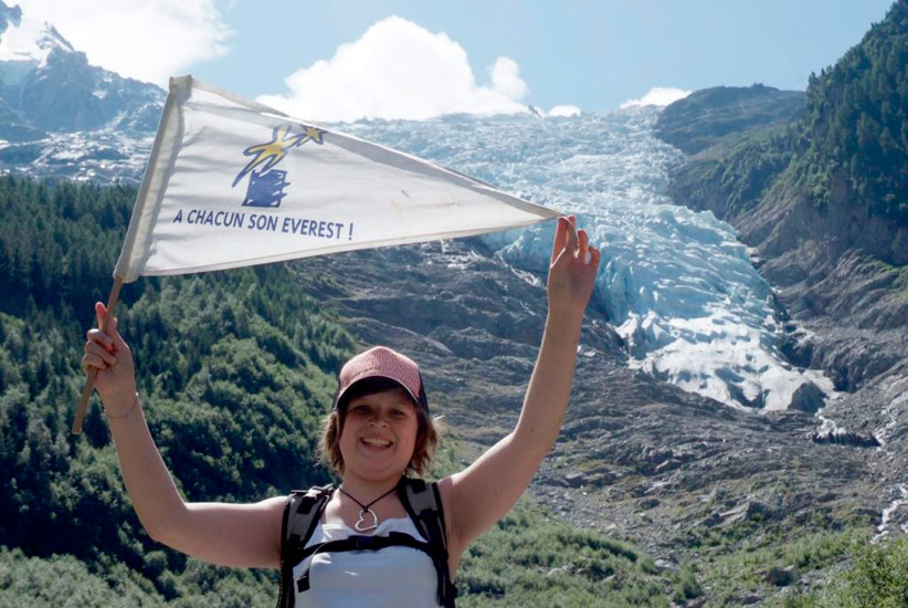 Derrière moi, c’est le célèbre glacier des Bossons, je crois même que c’est le plus long d’Europe ! (Camille)