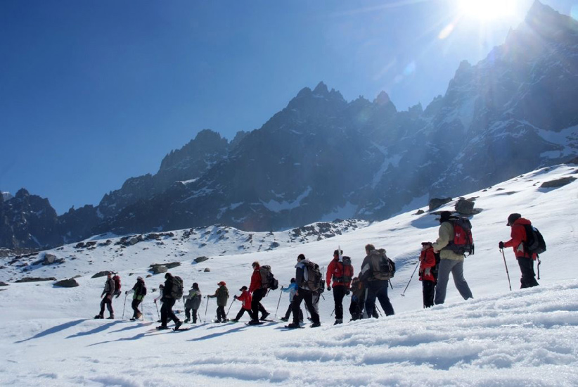 Sous les aiguilles de Chamonix qui nous offrent un spectacle grandiose !