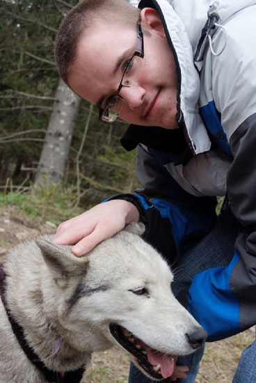 Jérôme et son husky.