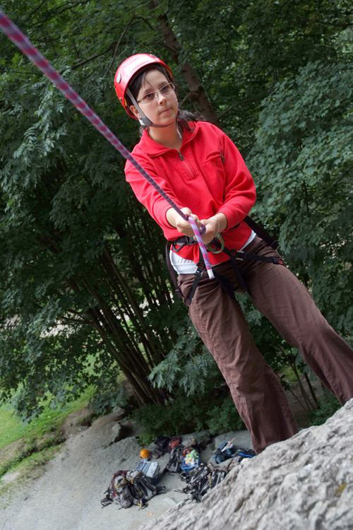 Lili en plein rappel, ça ne rigole pas !