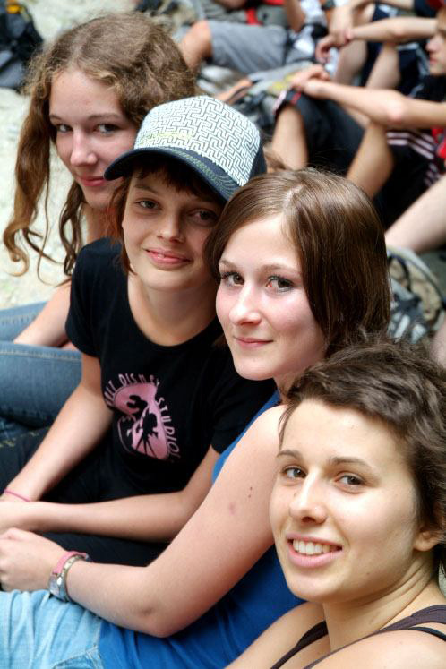 Réunion de filles entres deux grimpes !