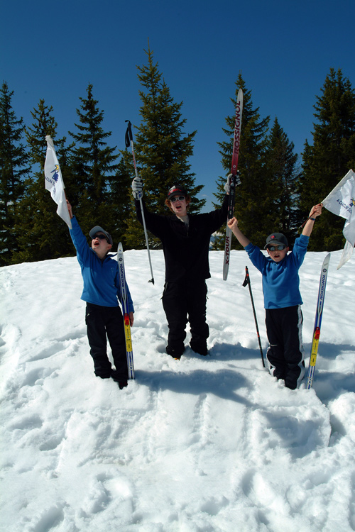 Et voilà le podium final de la course autour du lac : 1er : Rémi, Second : Pareil et troisième : Arthur !