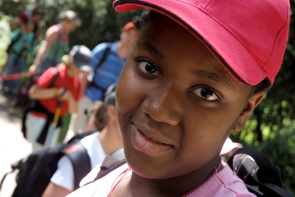 Casquette rouge pour Johanna.
