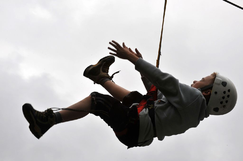 Gabriel dans les airs.