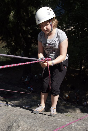 En route pour la grande descente, Manon y va en toute décontraction !