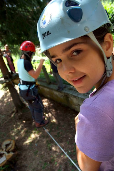 Marie-Line a le sourire avant d’aller jouer les funambules !