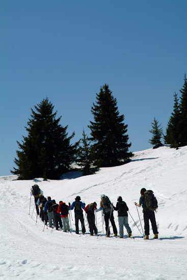 Bon, il est grand temps de rentrer, mais avant, on va encore profiter un peu de la neige !